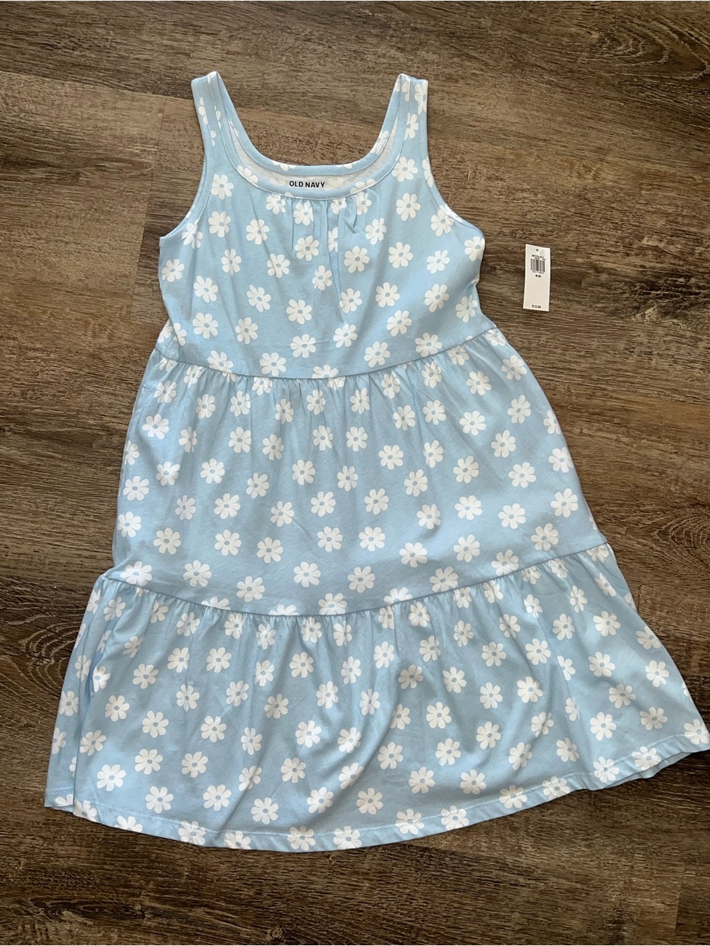 Old Navy Light Blue Floral Tank Dress for Girls